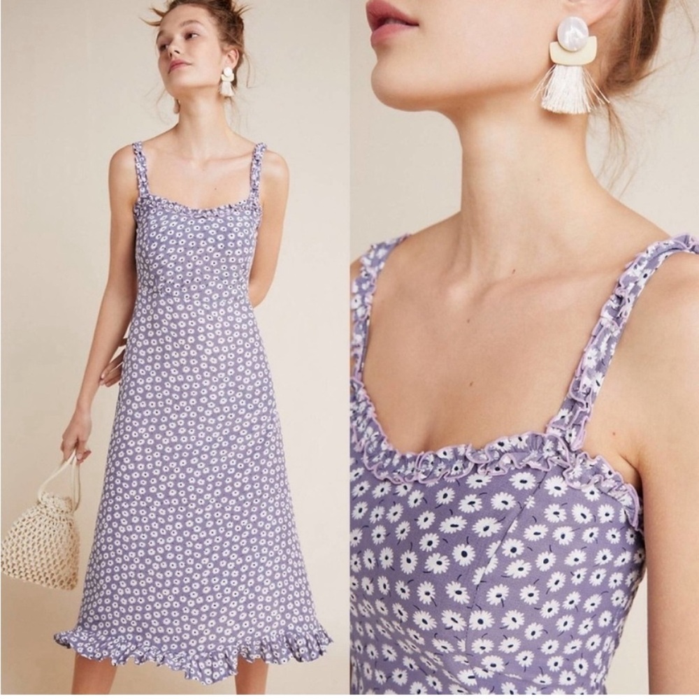 New Anthropologie Lilac floral dress